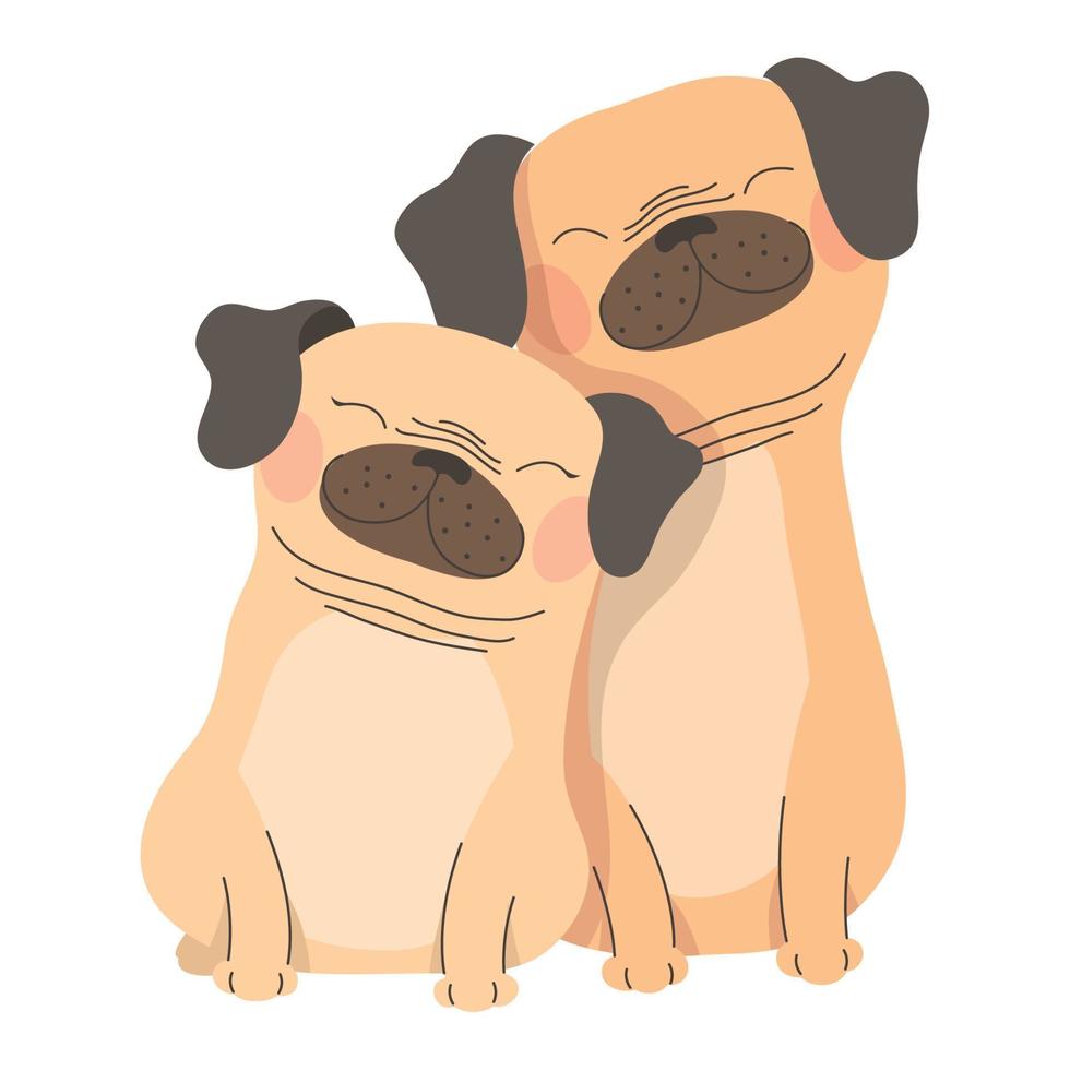 dogs animals couple love vector