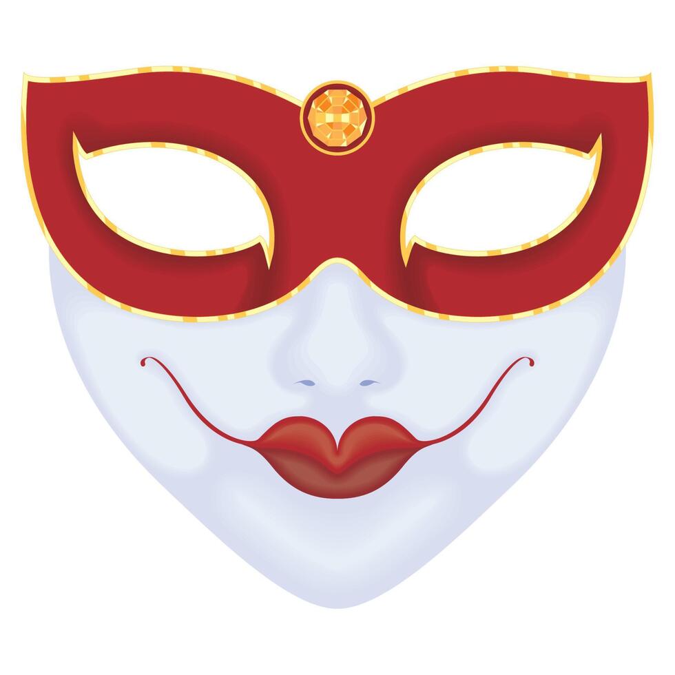 red mardi gras mask vector