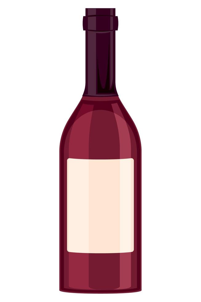 fresh redwine drink bottle vector
