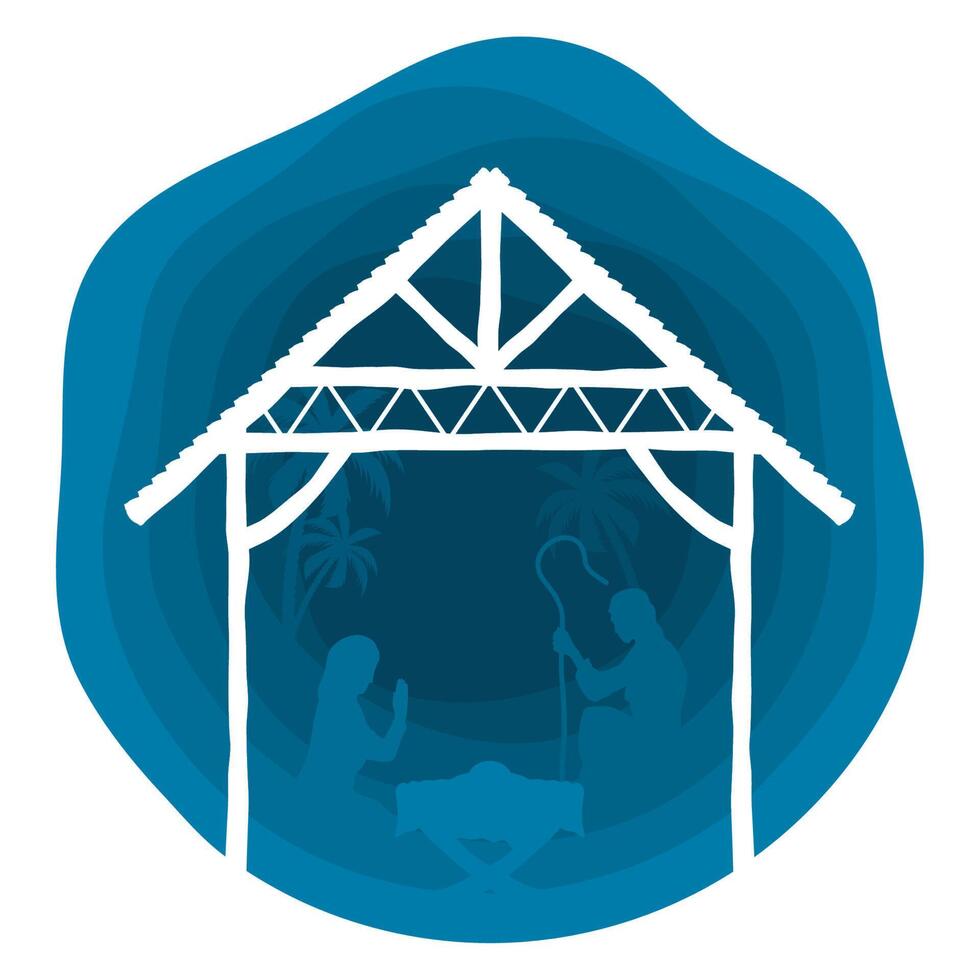holy family manger characters vector