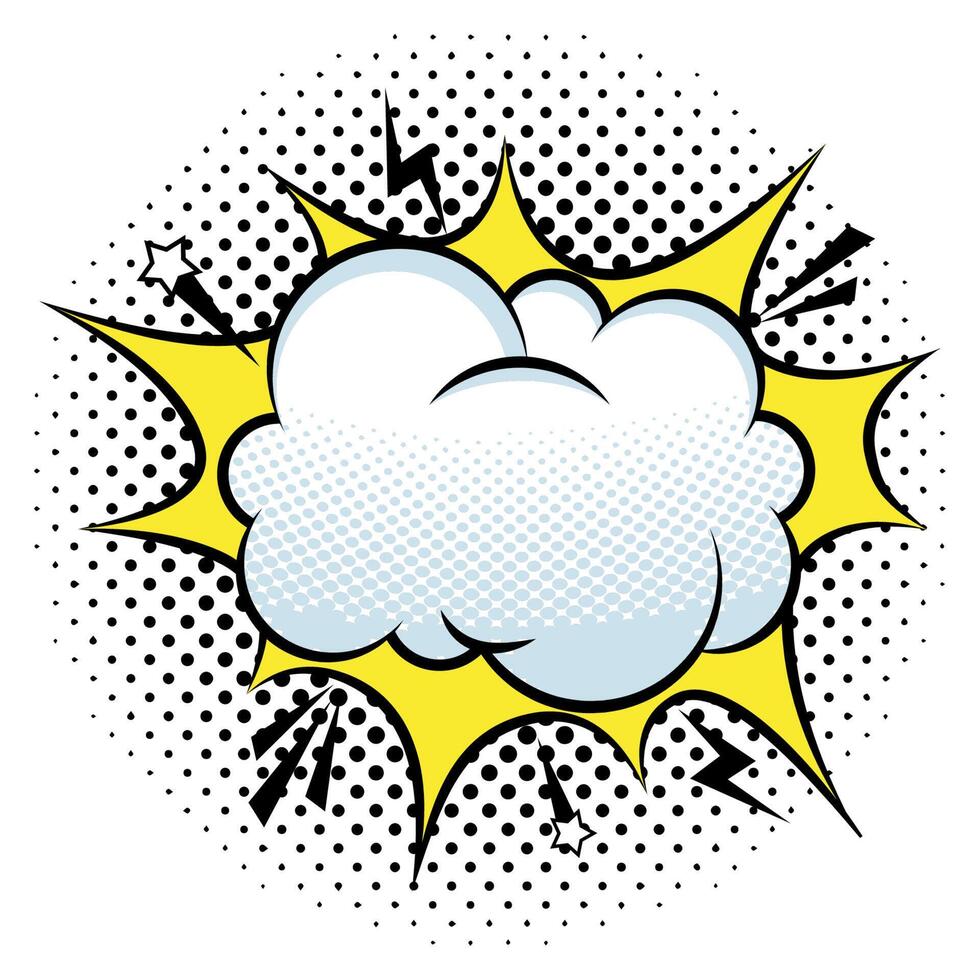 cloud effect pop art style vector
