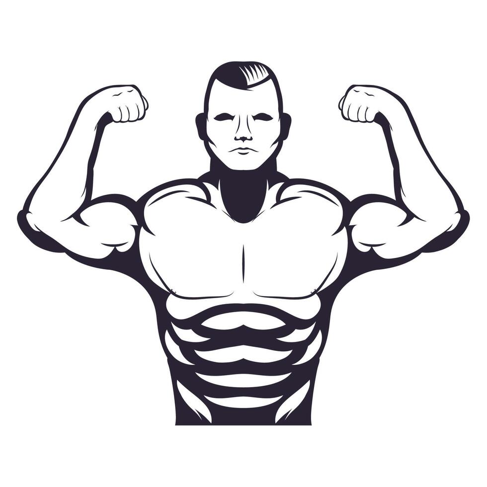 strong man bodybuilder vector