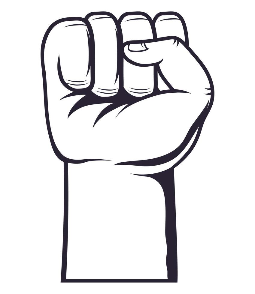 hand fist up vector