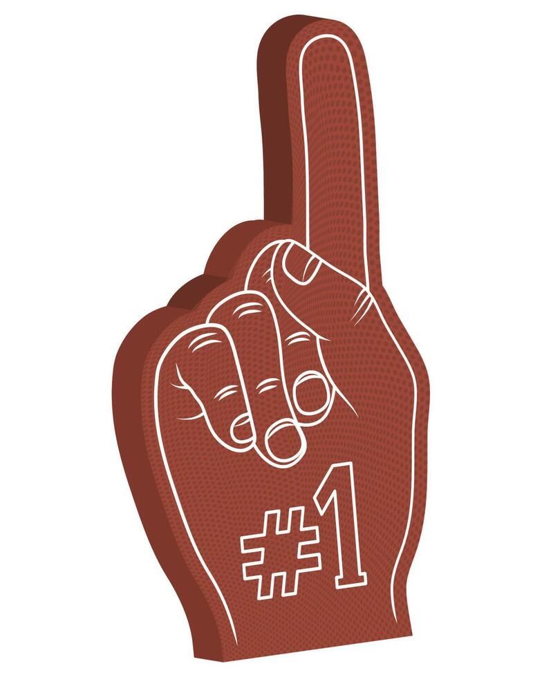 Victory hands symbol number one and best foam Vector Image