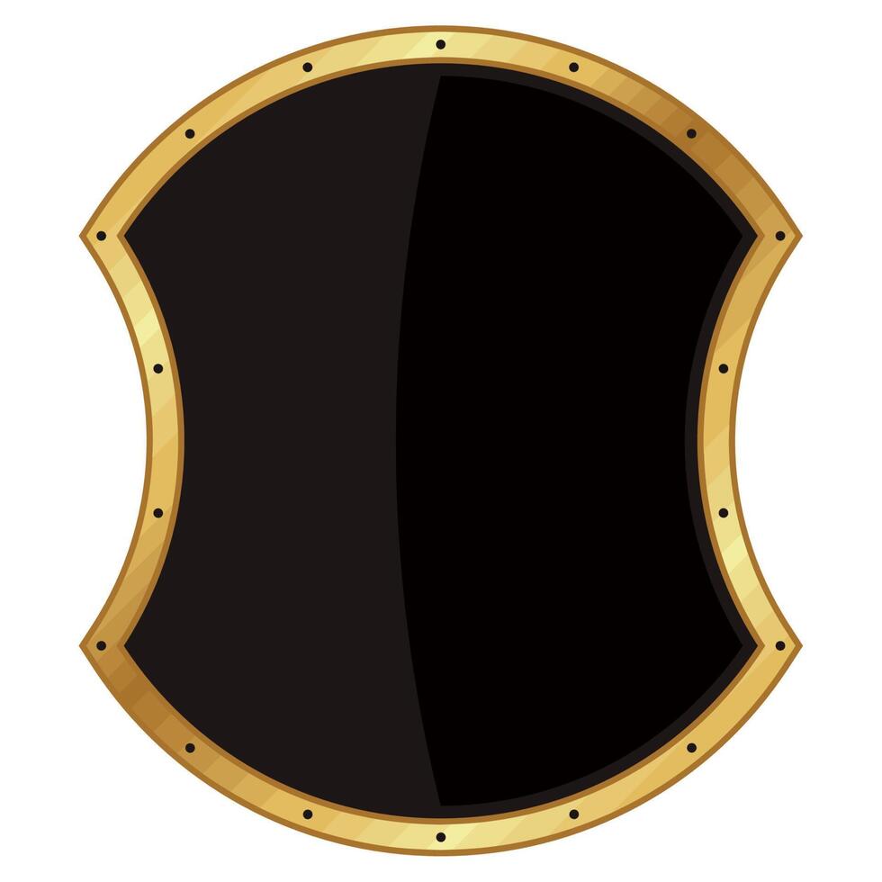 black shield with golden frame vector