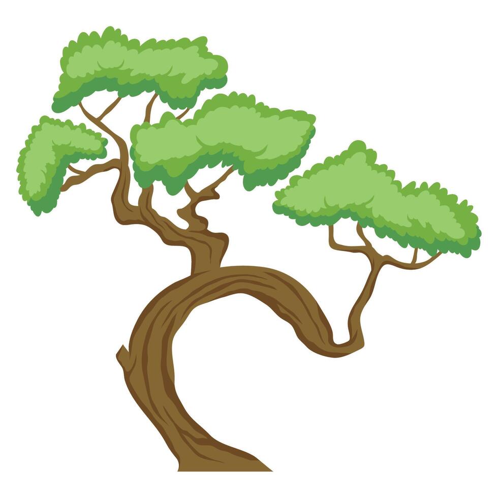 bent tree plant forest vector