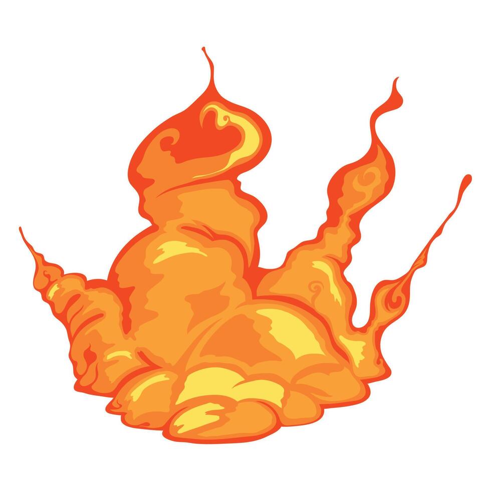 explosion orange color vector