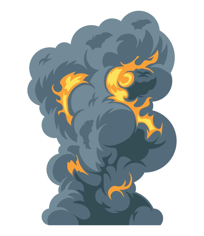 explosion with smoke vector