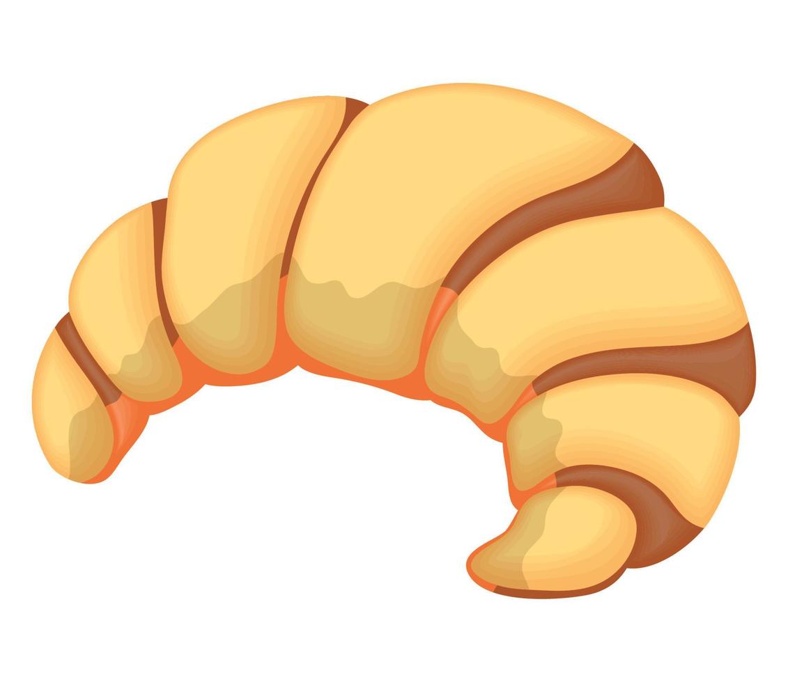 fresh croissant bread food vector