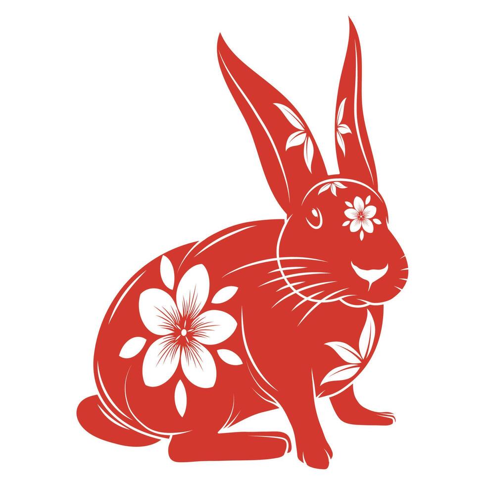 rabbit chinese zodiac animal vector