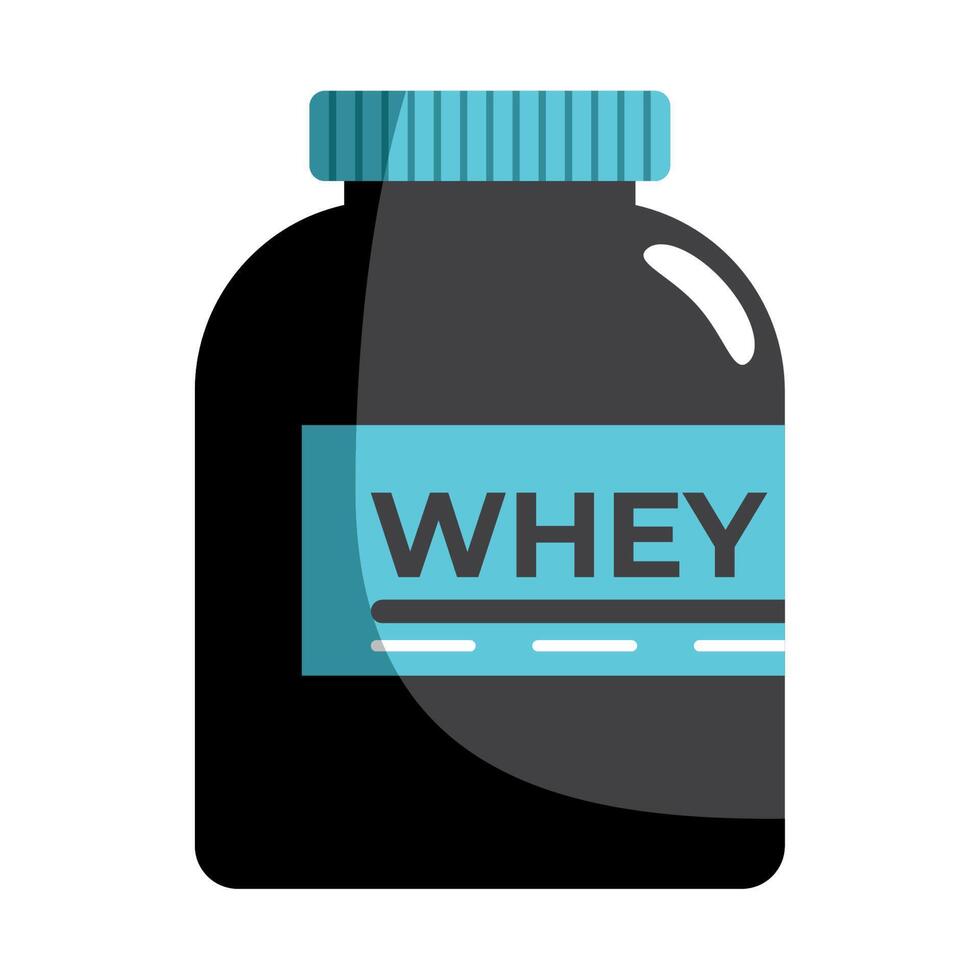 whey protein powder pot product vector