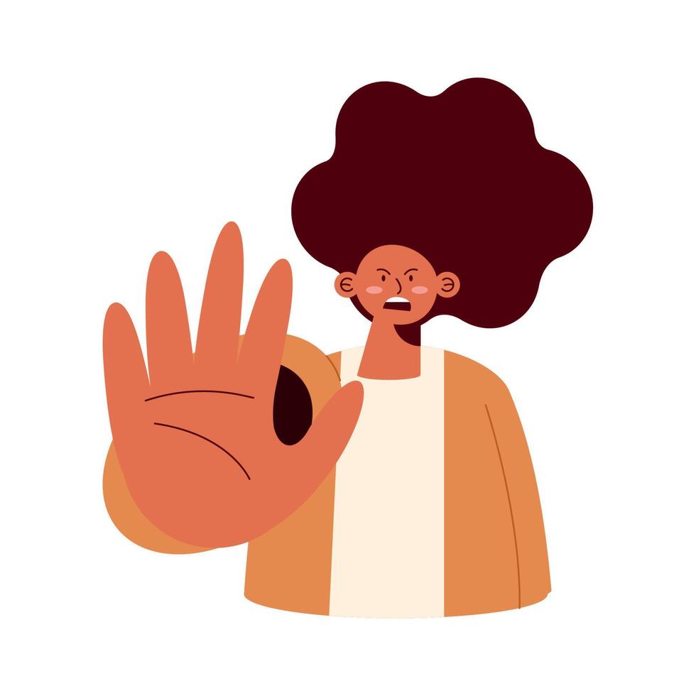 girl with stop hand vector