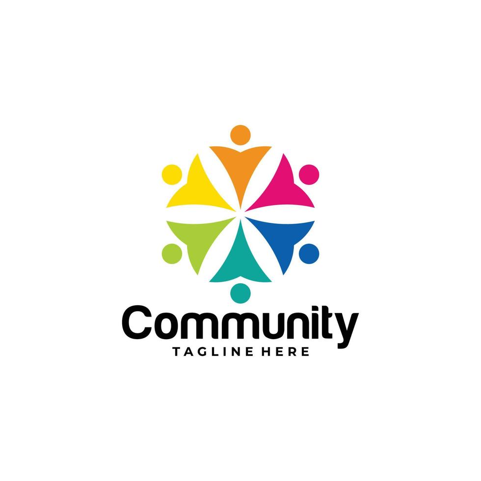 vector de icono de logotipo de comunidad aislado