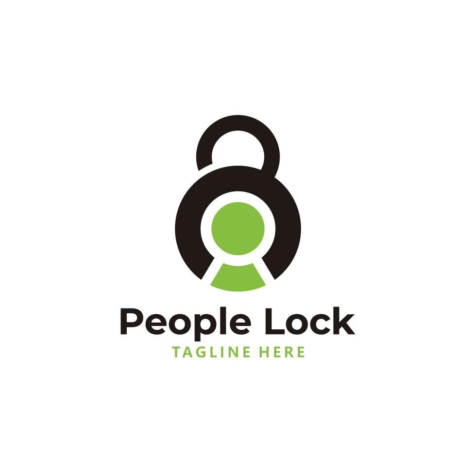 people lock logo icon vector isolated