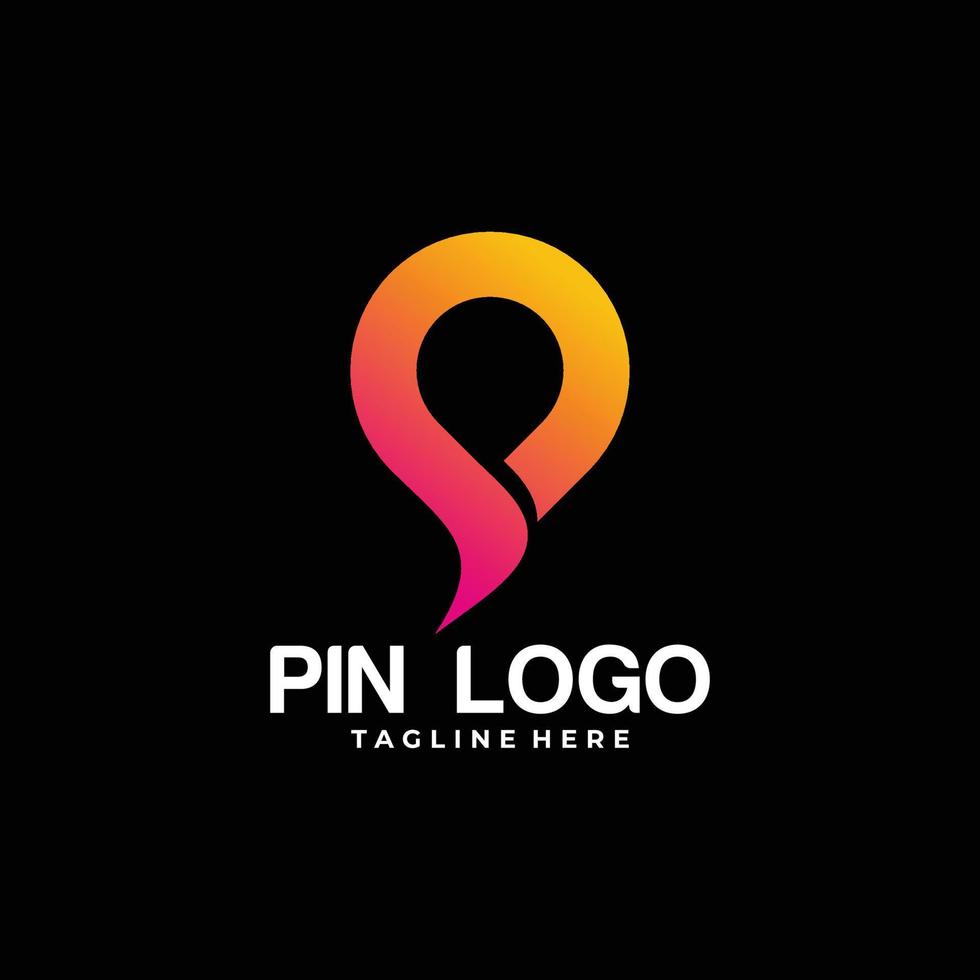 mapa pin logo icono vector aislado