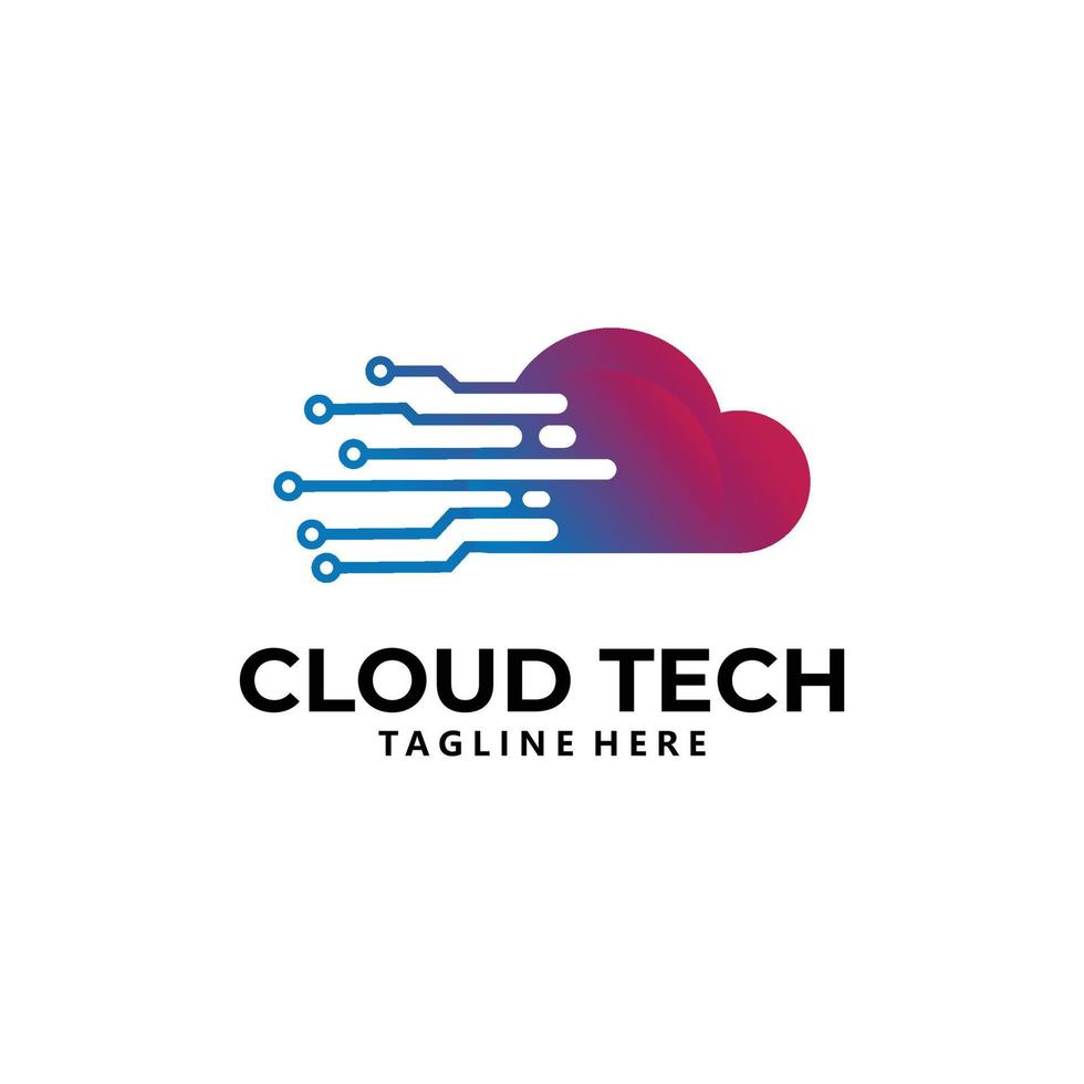 vector de icono de logotipo de tecnología de nube aislado