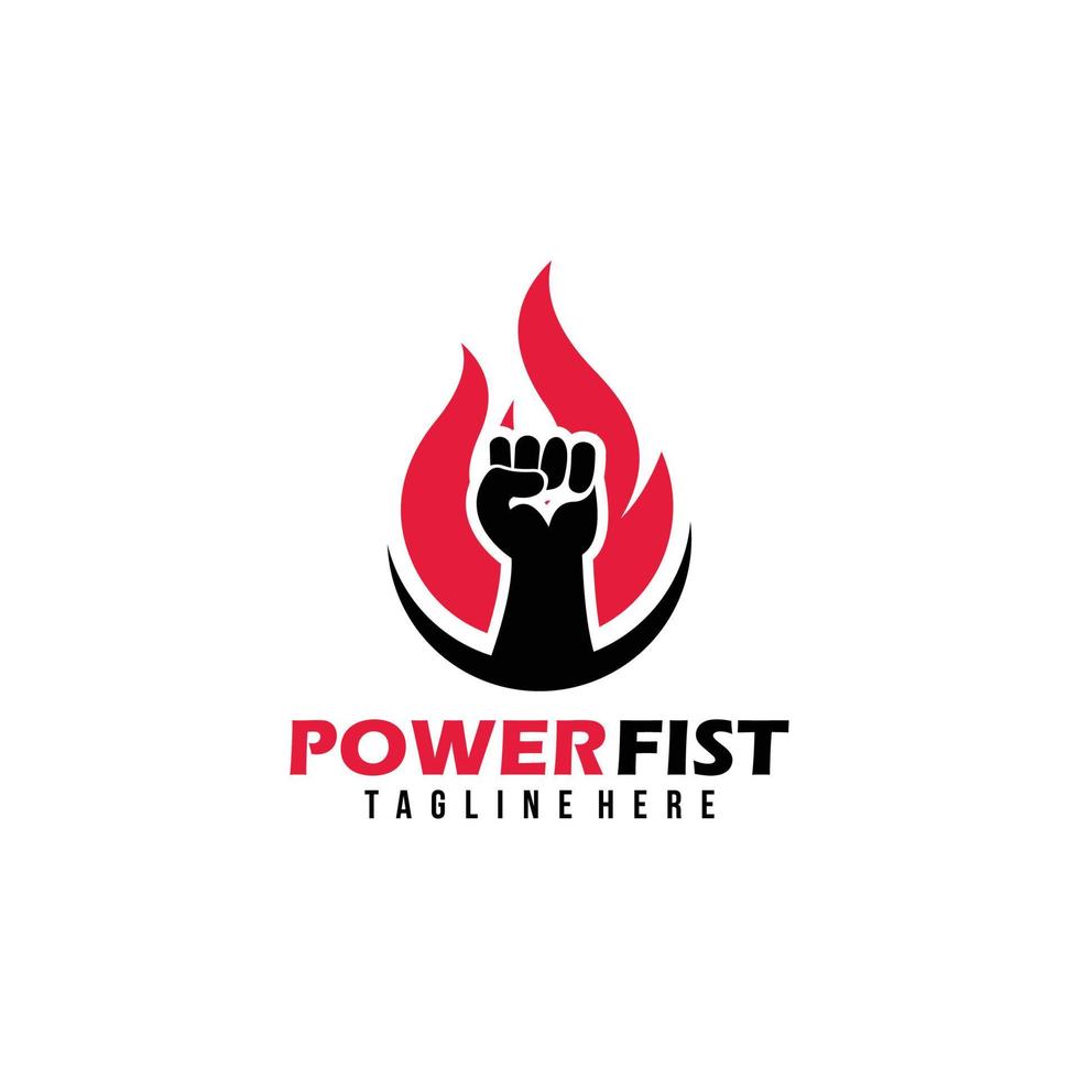 power fist logo icon vector isolated