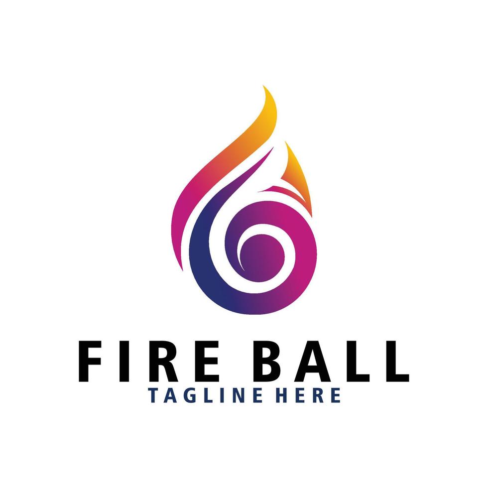 vector de icono de logotipo de bola de fuego aislado