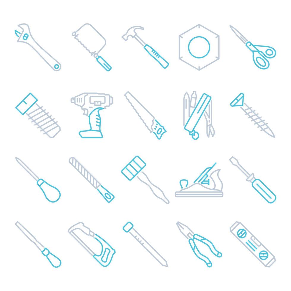 Tools and equipment icons set vector