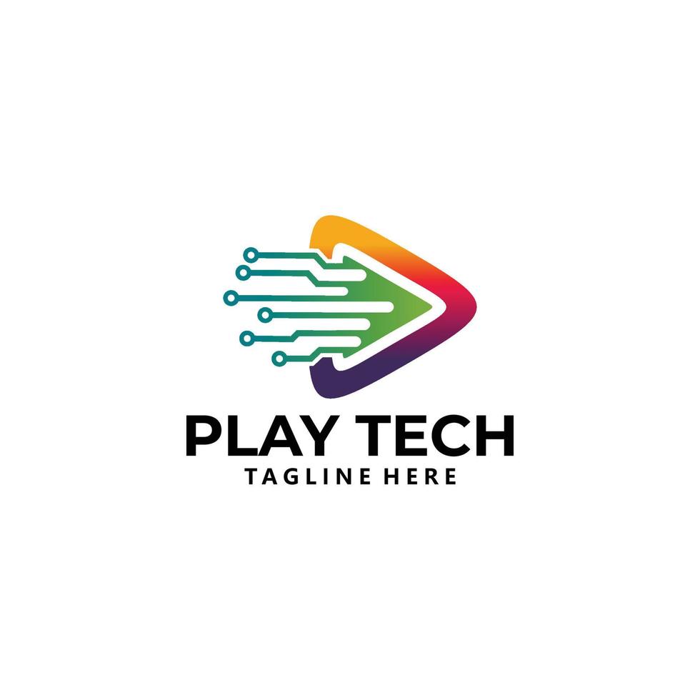 play tech logo icon vector isolated