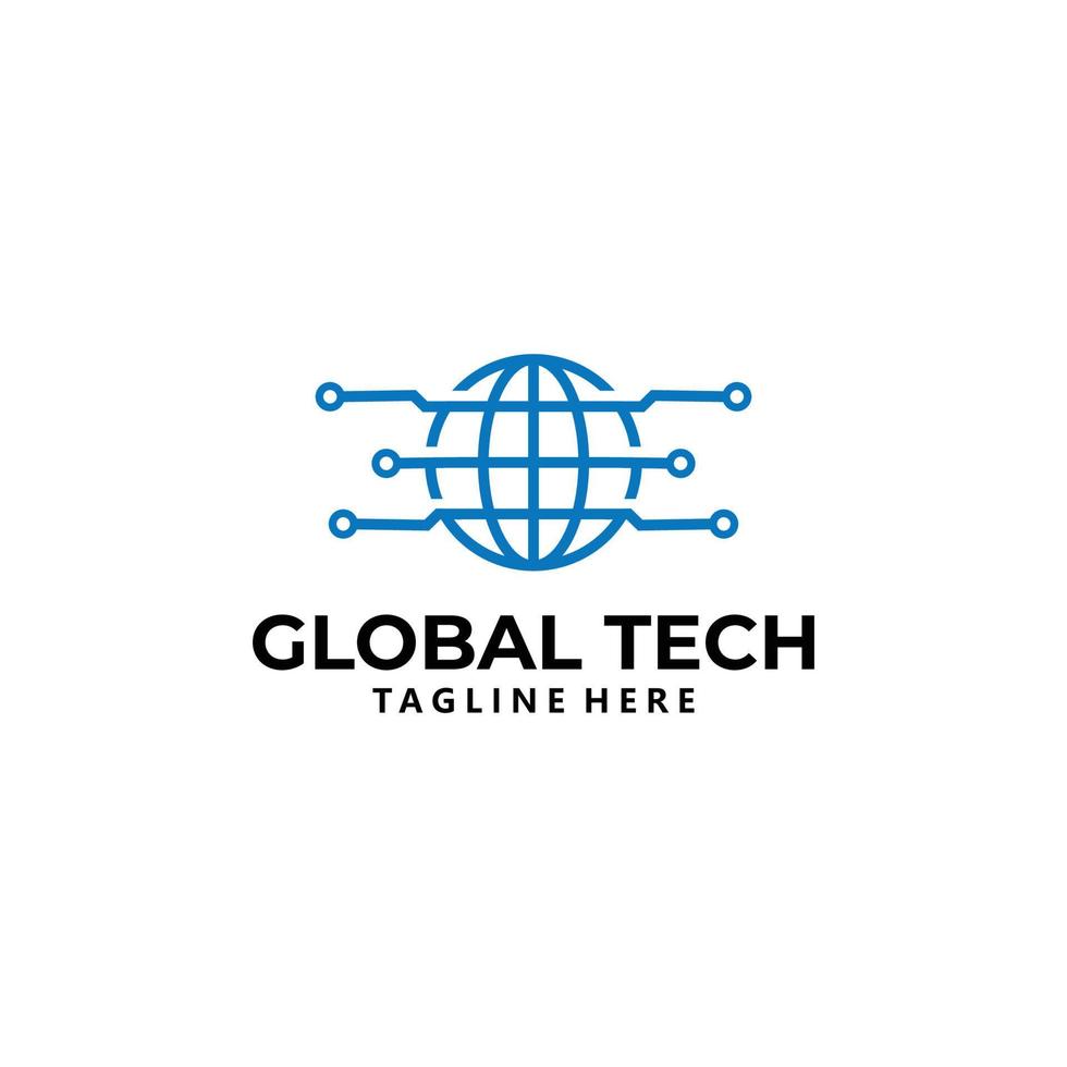 vector de icono de logotipo de tecnología global aislado