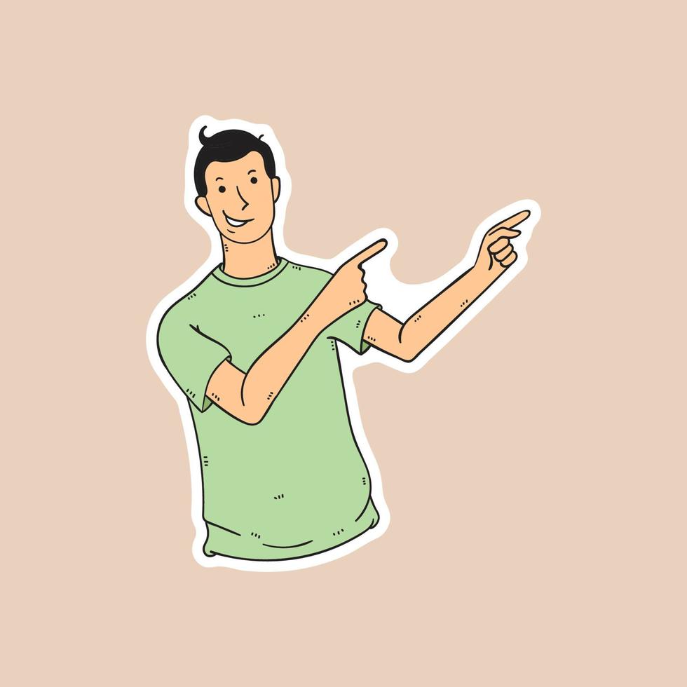 man is pointing with two fingers 01 vector