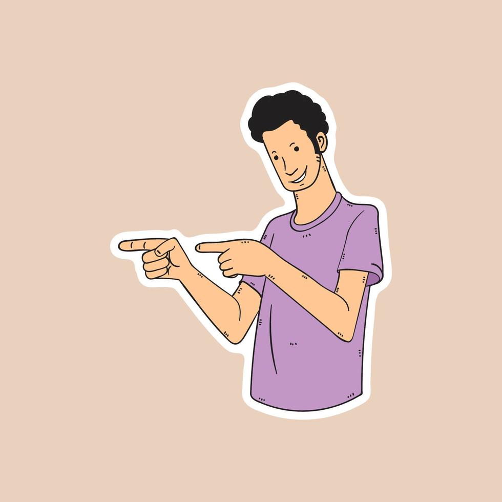 man is pointing with two fingers 02 vector