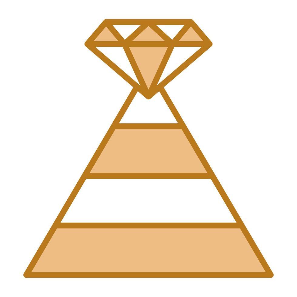 icono de la parte superior de la pirámide, adecuado para una amplia gama de proyectos creativos digitales. feliz creando. vector