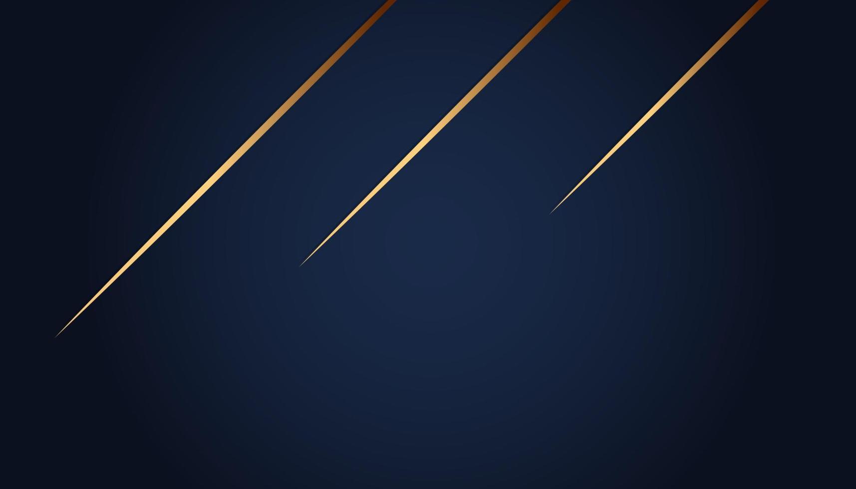 fondo abstracto de lujo moderno con patrón brillante de elementos de línea dorada. elegantes formas geométricas curvas sobre fondo azul oscuro. ilustración vectorial para el diseño vector