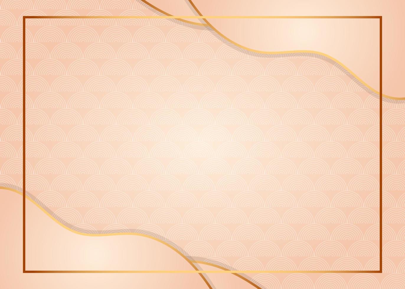 fondo abstracto de lujo moderno con patrón brillante de elementos de línea dorada. elegantes formas geométricas curvas sobre fondo de oro rosa. vector para diseño