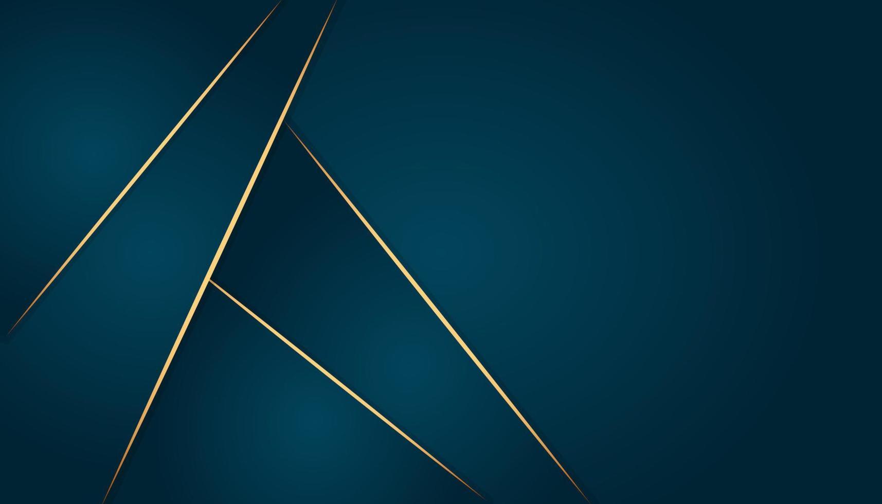 modern luxury abstract background with glowing golden line elements .Beautiful geometric shapes on an elegant blue gradient background. vector