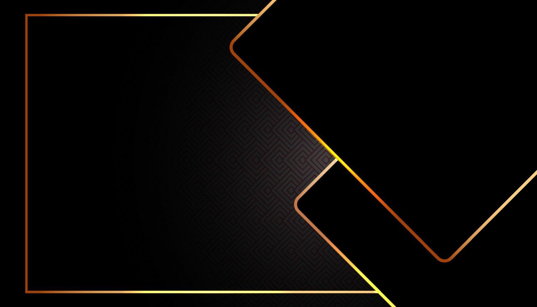 modern luxury abstract background with glowing golden line elements .Beautiful geometric shapes on an elegant black gradient background. vector