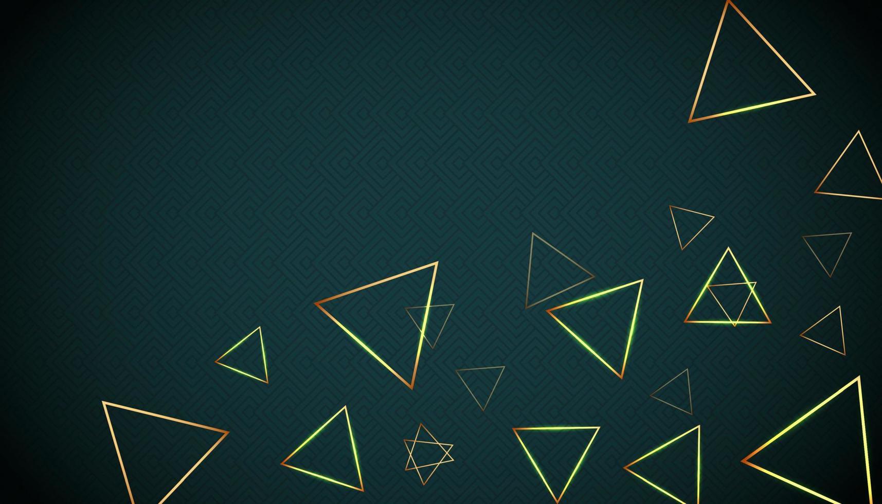 modern luxury abstract background with glowing golden line elements .Beautiful geometric shapes on an elegant green gradient background. vector
