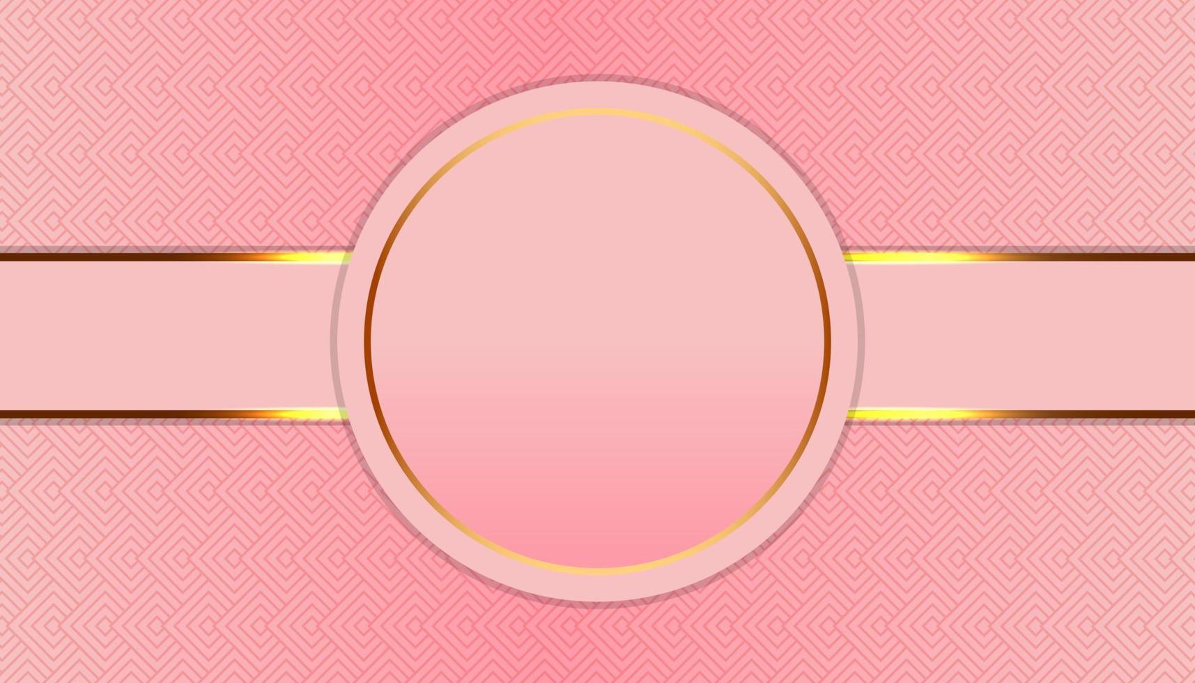 fondo abstracto de lujo moderno con elementos de línea dorada brillante. hermosas formas geométricas sobre fondo degradado de oro rosa. vector