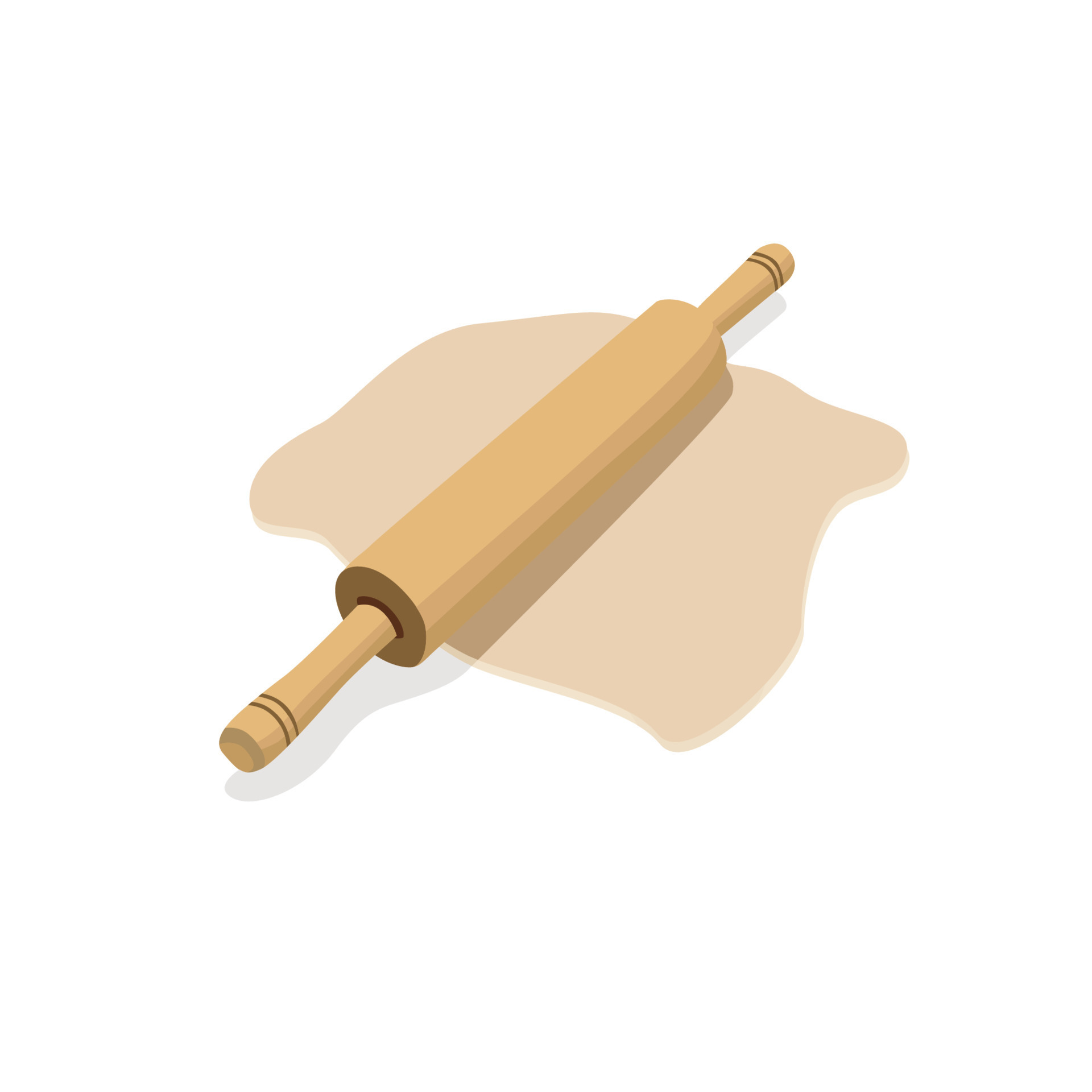 rolling pin vector illustration. a tool for grind flour to make cake