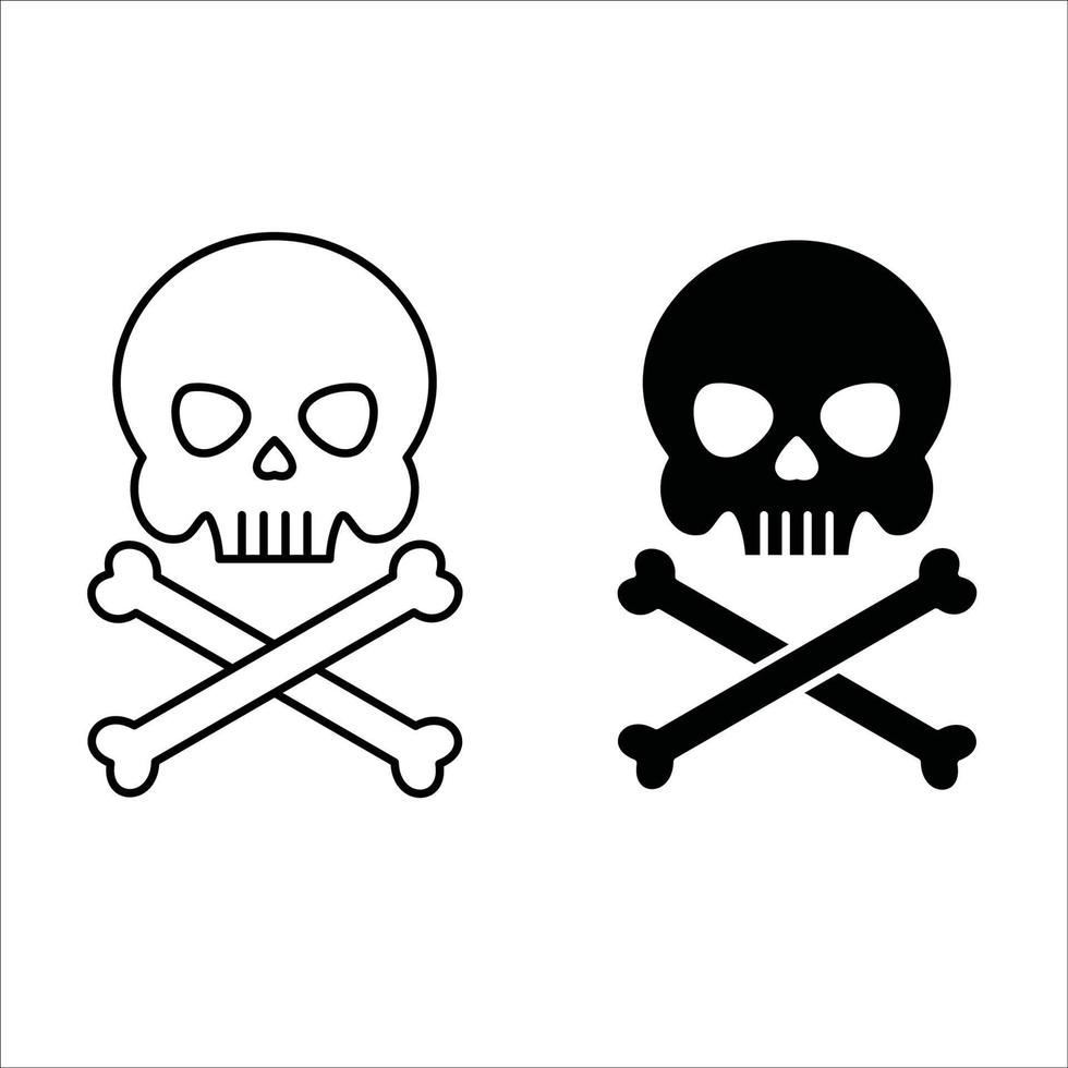 skull icon vector. danger sign and symbol to warning people. vector