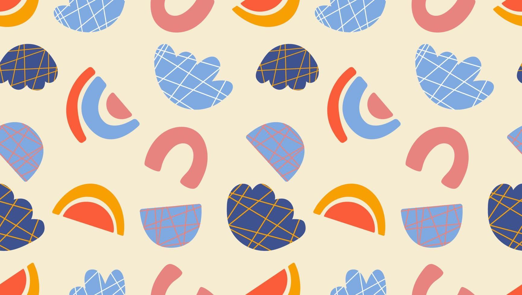 Colorful abstract hand drawn aesthetic floral illustration pattern. Botanical retro concept template perfect for postcards, wrapping paper, banner, background etc. vector