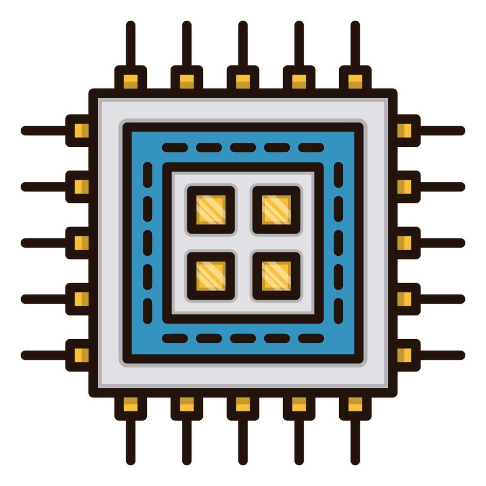 icono de cpu, adecuado para una amplia gama de proyectos creativos digitales. feliz creando. vector