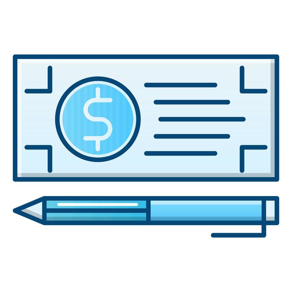 icono de pago con cheque bancario, adecuado para una amplia gama de proyectos creativos digitales. feliz creando. vector