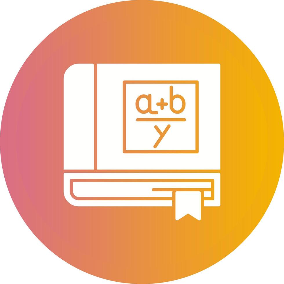 icono de vector de libro de álgebra