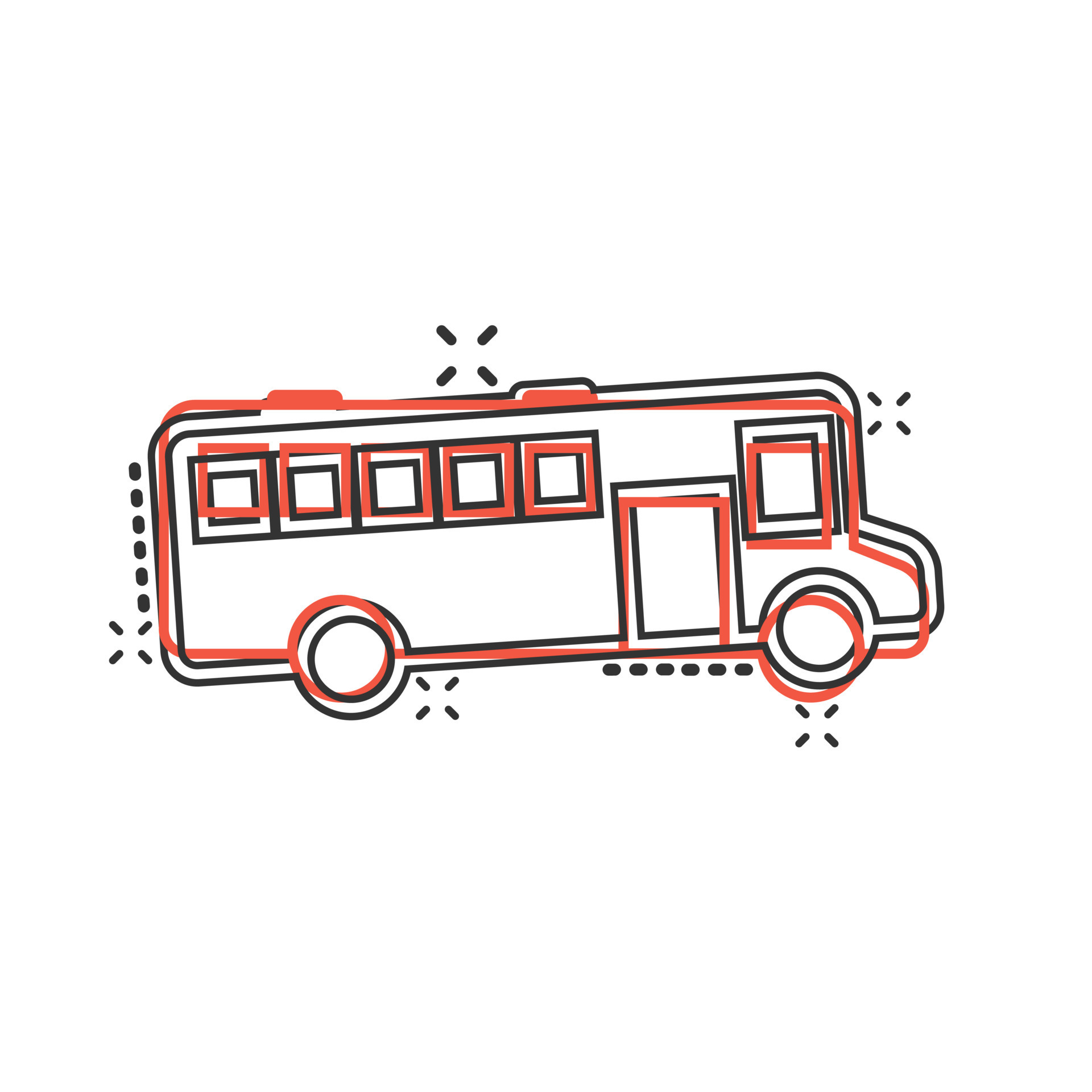 Bus icon in comic style. Coach cartoon vector illustration on white isolated background. Autobus vehicle splash effect business concept. 16932826 Vector Art at Vecteezy Bus icon in comic style. Coach cartoon vector illustration on white isolated background. Autobus vehicle splash effect business concept. 16932826 Vector Art at Vecteezy