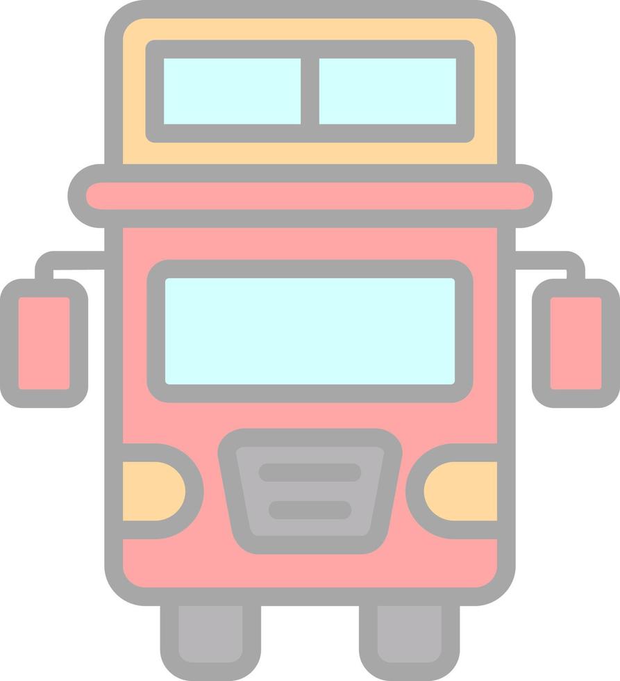 Double Decker Bus Vector Icon Design