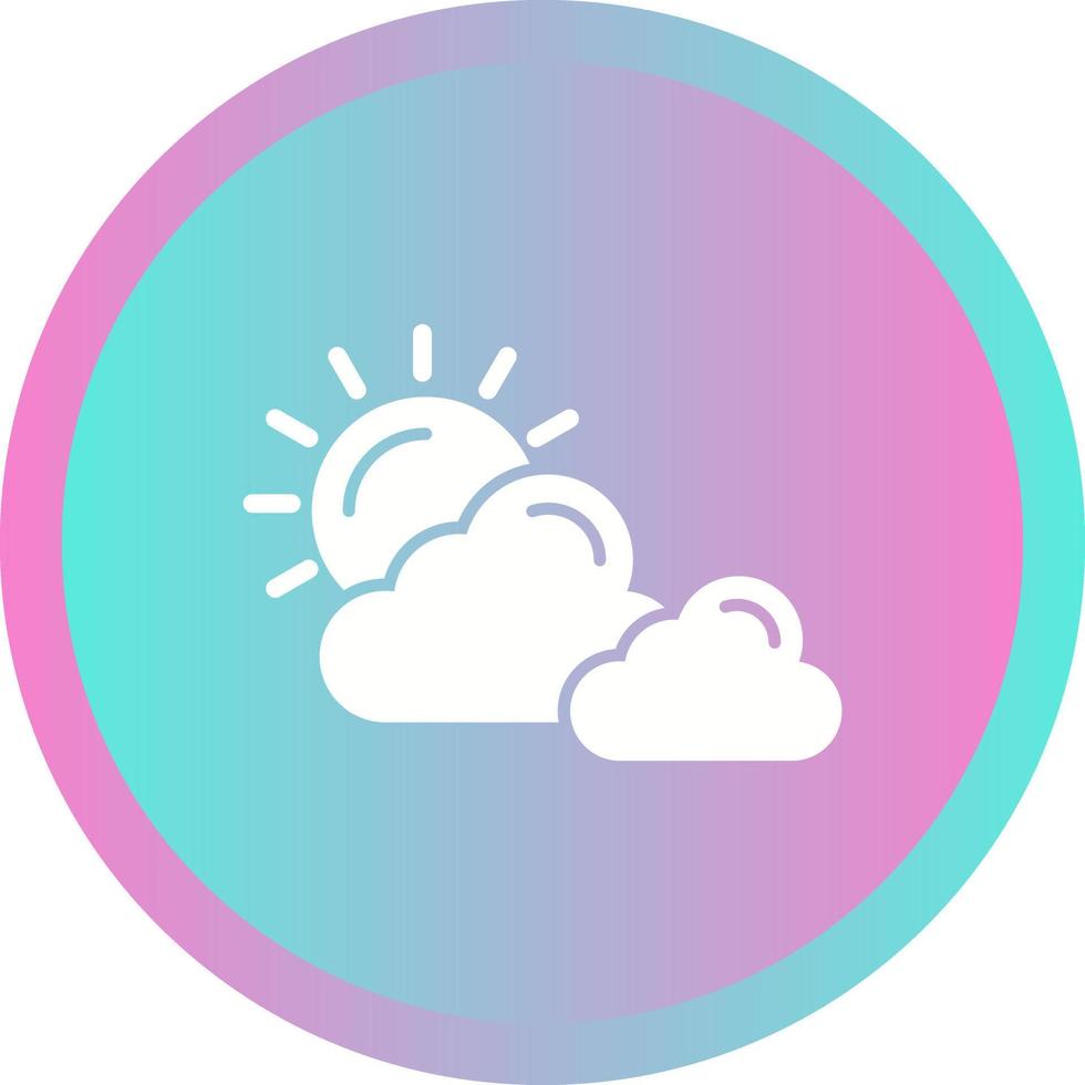 Cloudy Glyph Round Circle Icon vector