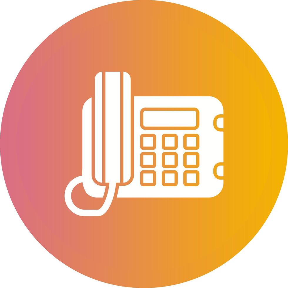 Telephone Glyph Round Circle Icon vector