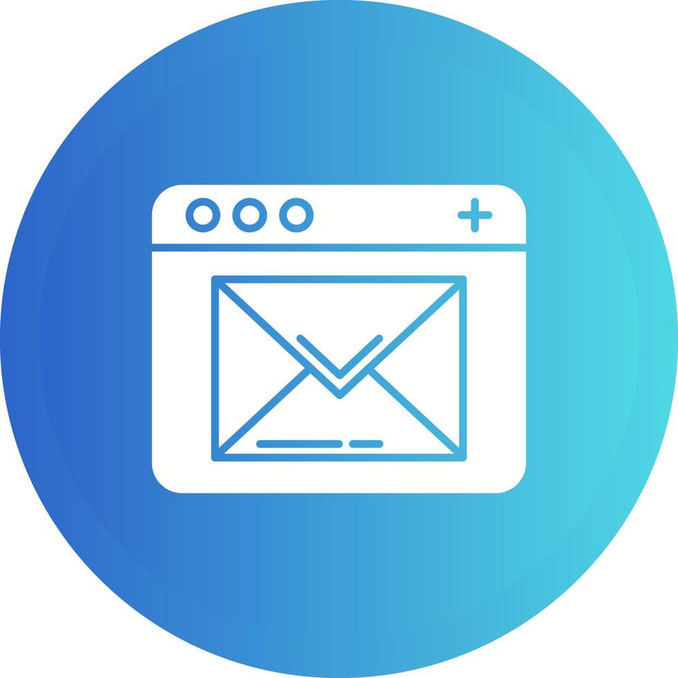 Email Glyph Round Circle Icon vector