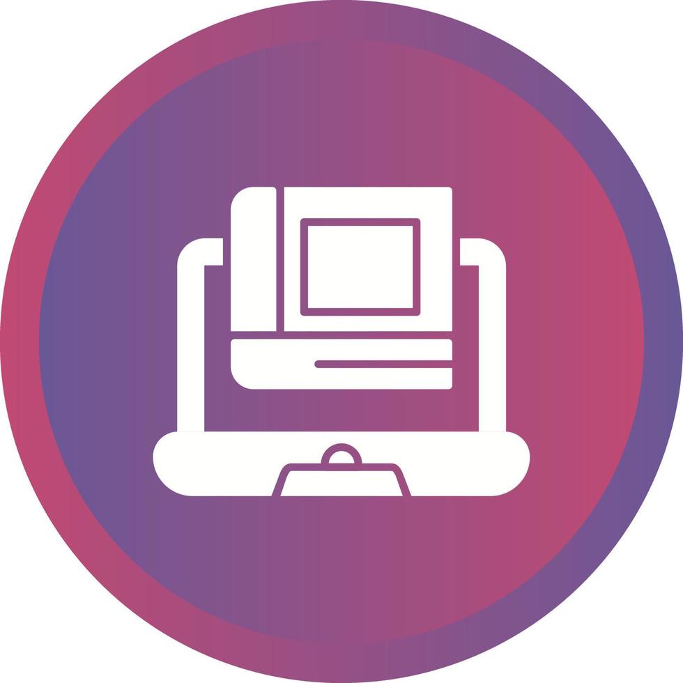 Online Learning Glyph Round Circle Icon vector