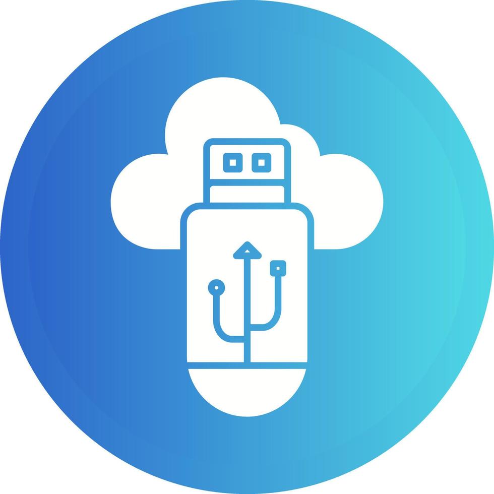 icono de vector de nube usb