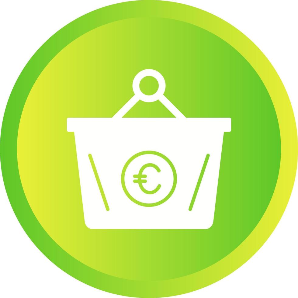 icono de vector de cesta de euro