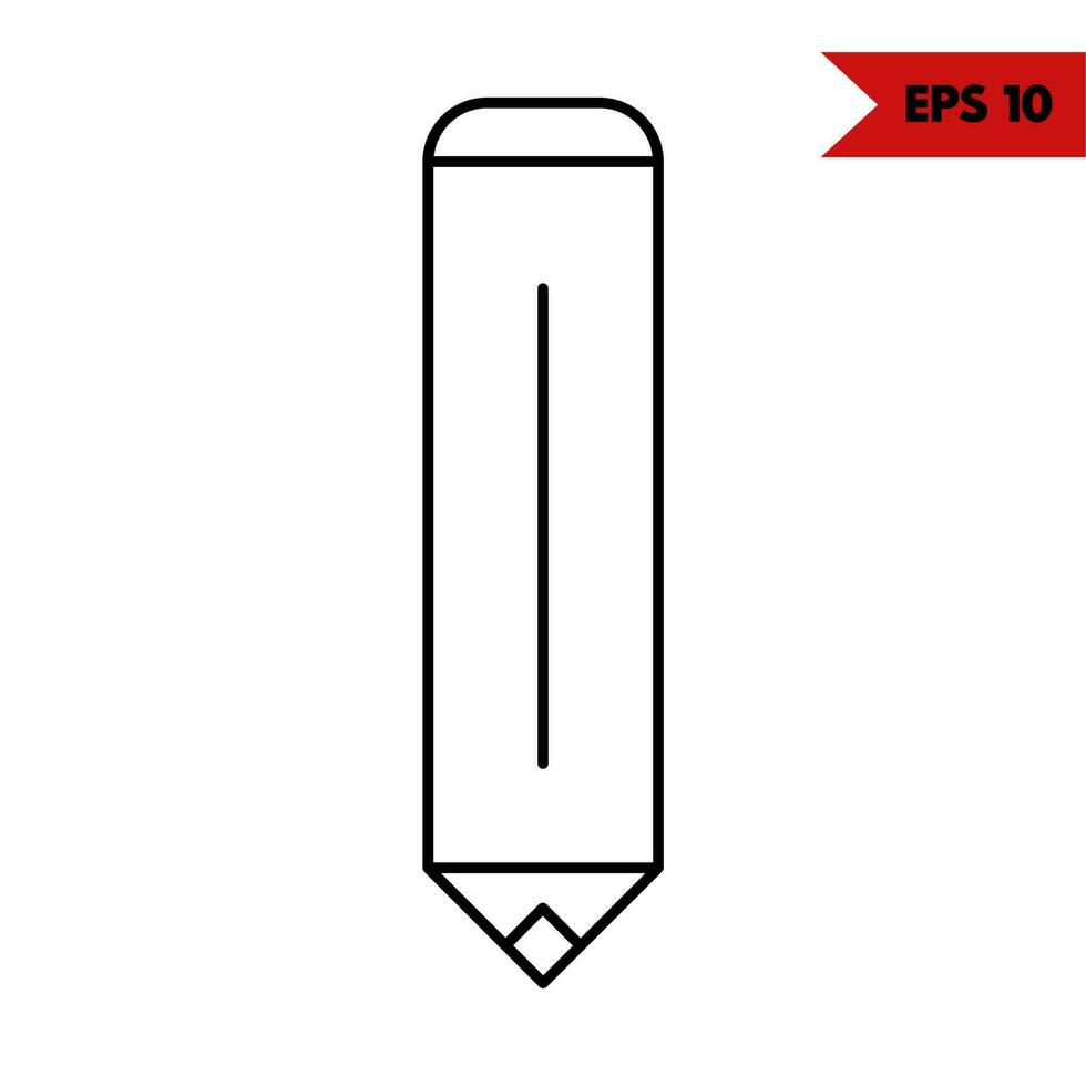 Illustration of pencil line icon vector