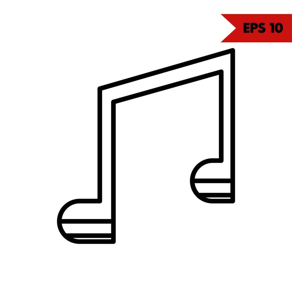 Illustration of music line icon vector